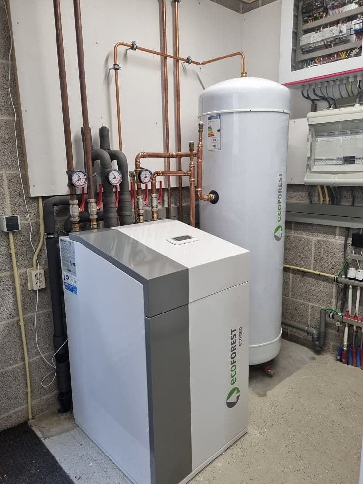Warmtepomp met buffervat voor douchewater