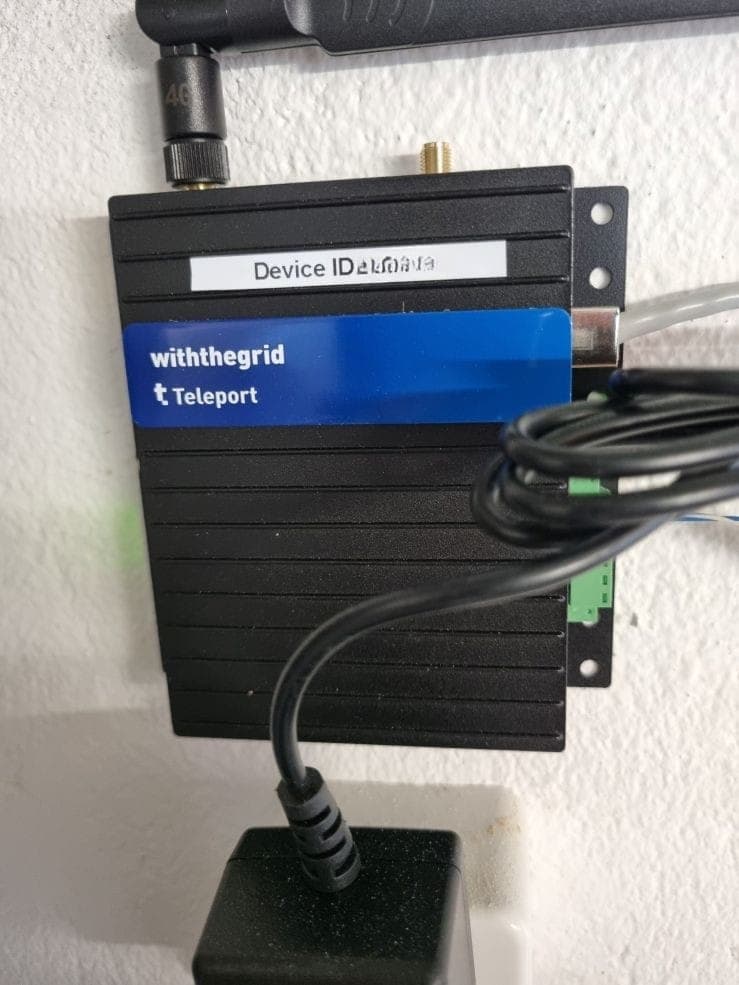 De Teleport van Withthegrid, die de data van de installatie verzamelt